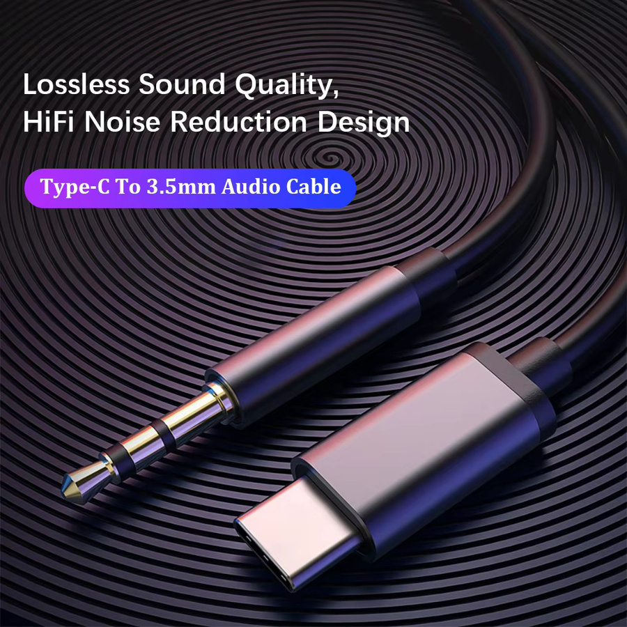 TekaGene USB Typ C auf 3,5 mm Klinke Audio-Adapter in Schwarz für Kopfhörer, Lautsprecher und Headsets - Bild 2