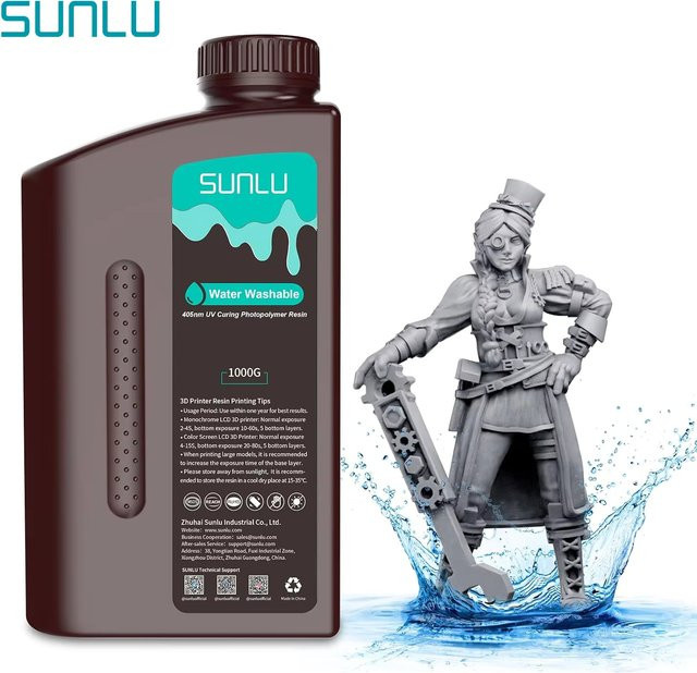 SUNLU Wasserwaschbares 3D-Druckharz Beige, geruchsarm und hochpräzise für LCD-3D-Drucker - Bild 1