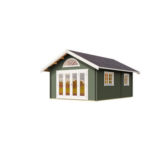 Lasita Gartenhaus Caroline Maja in Grüngrau mit Satteldach, B/T/H: 489,9 x 330,6 x 675 cm - Bild 3