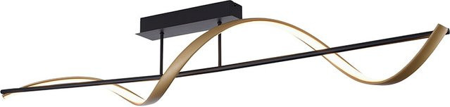 Paul Neuhaus Q-Swing LED-Deckenleuchte in Anthrazit und Gold/Messing, dimmbar mit Fernbedienung, B/T/H: 121 x 24 x 18 cm - Bild 1