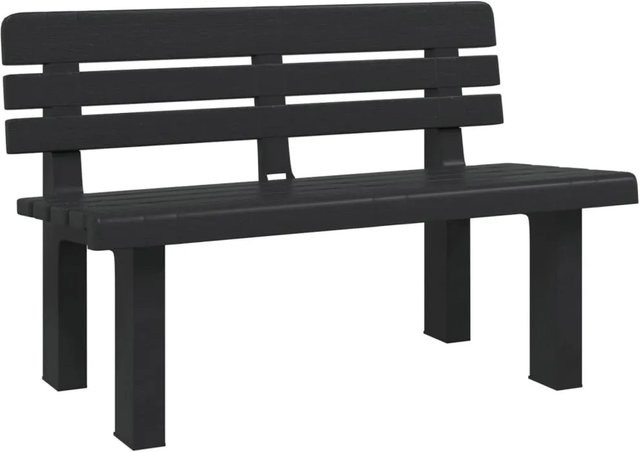 vidaXL Gartenbank aus Kunststoff in Anthrazit, B/T/H: 110 x 52 x 71 cm - Bild 1