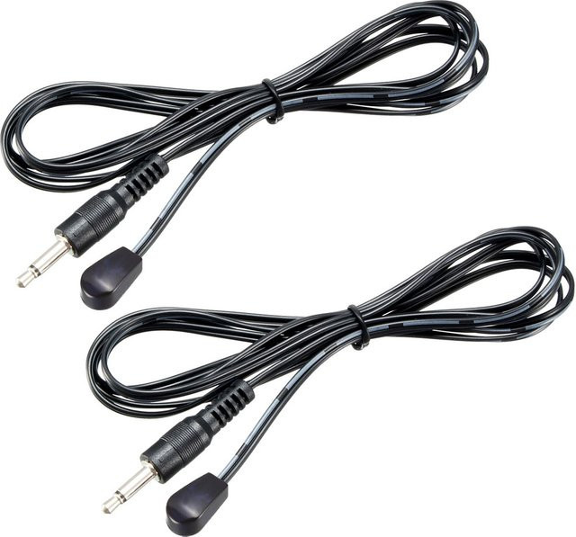 Uxcell IR-Infrarot-Emitter-Verlängerungskabel Set mit 2 Stück, 45 Grad Emissionswinkel, 3,5 mm Klinkenstecker, Farbe: Rot/Schwarz, Länge: 1,5 m - Bild 1