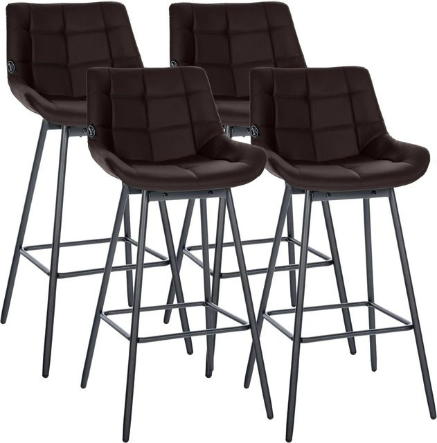 CLP 4er Set Barhocker Weston schwenkbar in Braun mit Kunstleder und Metallgestell - Bild 1