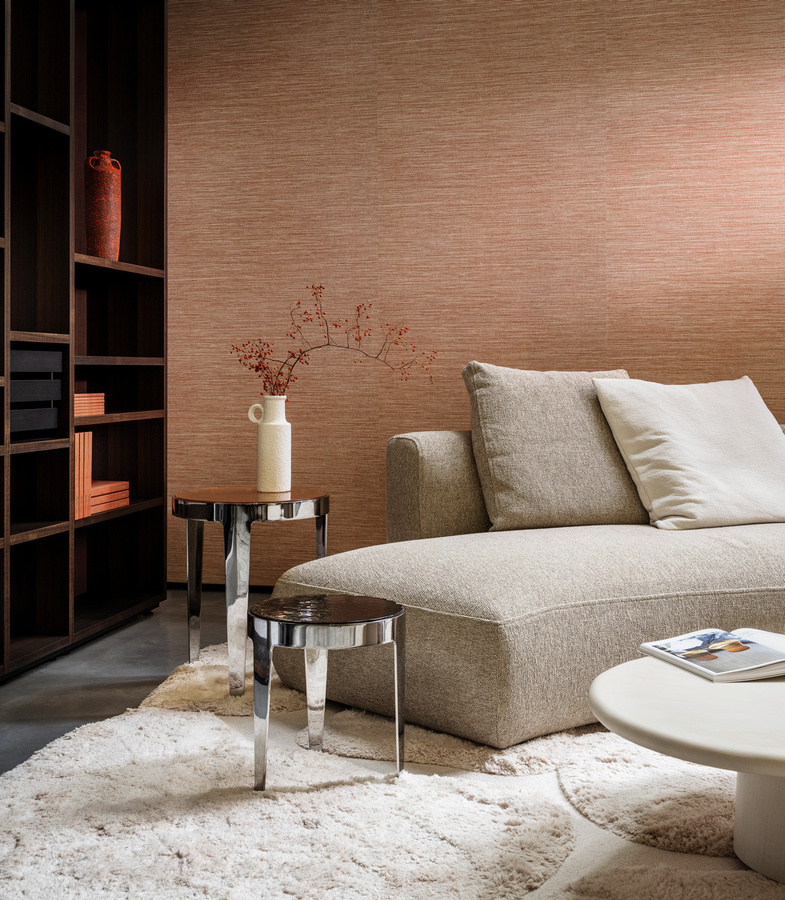 Arte International Wallpaper La Prairie in Orange aus Vinyl und Vlies für ein modernes Naturdesign - Bild 1