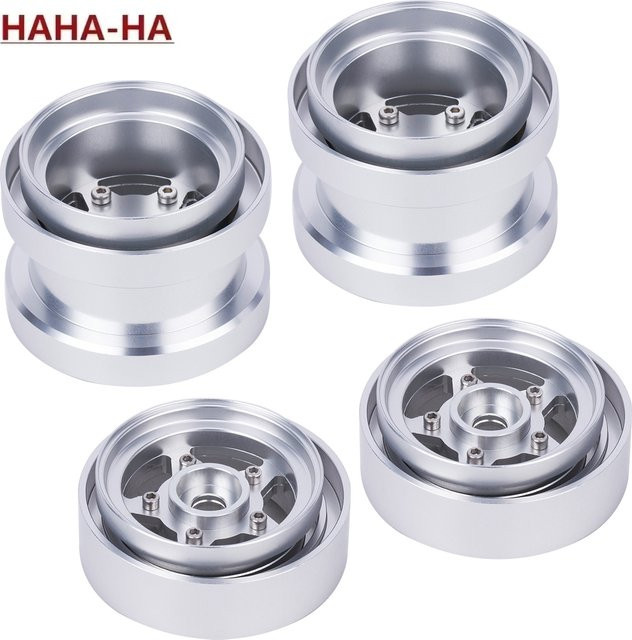 MALOM RC Beadlock Felgennabe, 4-teiliges Set, Metall, Grau, 1:10 - Bild 1