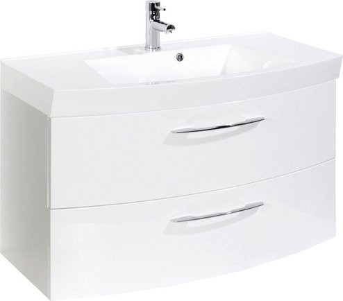 HELD MÖBEL Waschplatz Florida modern in Weiß mit LED-Beleuchtung und glänzender Oberfläche, Breite: 100 cm - Bild 1