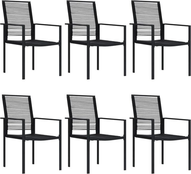 vidaXL 7-tlg Garten-Essgruppe Modell 1 in Schwarz mit Glas und Stahl - Bild 1