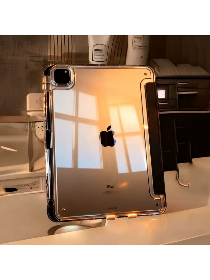 Schutzhülle für Apple iPad Pro M5 6. Generation 2025 und iPad Air M3 mit Stifthalter, Farbe: Transparent/Purple - Bild 2