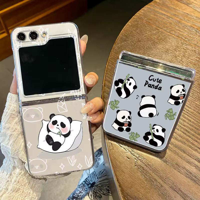 Transparente Panda Handyhülle für Samsung Galaxy Z Flip 8 5G als kreative Hartschale - Bild 4
