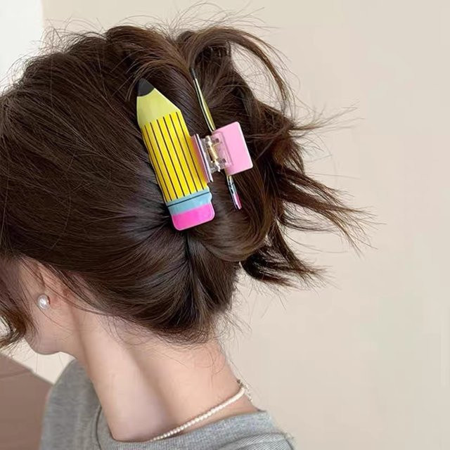 AWAYTR Haarspangen Sonnenblumen-Streifen, Bleistift-Design - Bild 1
