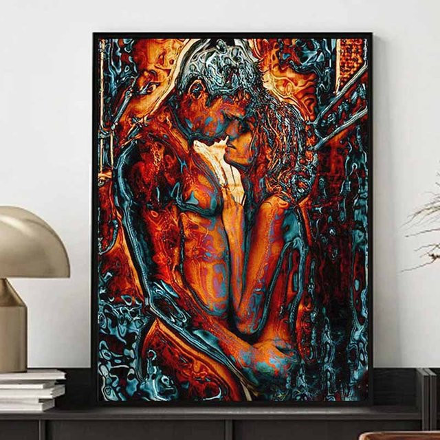 5D DIY Vollkreis Diamantmalerei Paar Kunst als Stickerei Kreuzstich zur Heimdekoration, Mehrfarbig, Breite: 30 cm, Höhe: 40 cm - Bild 1