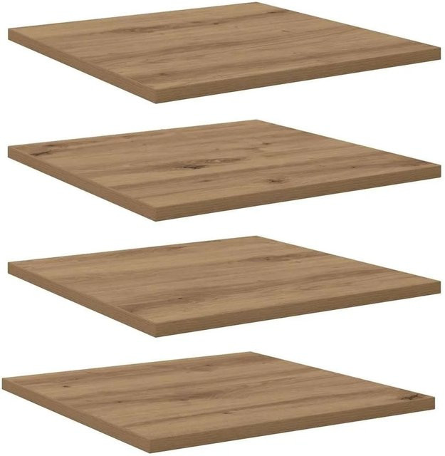 vidaXL Regalbrett Set 4 Stück aus Holzwerkstoff in Braun Eiche, B: 40 cm, T: 40 cm, H: 1,5 cm - Bild 1