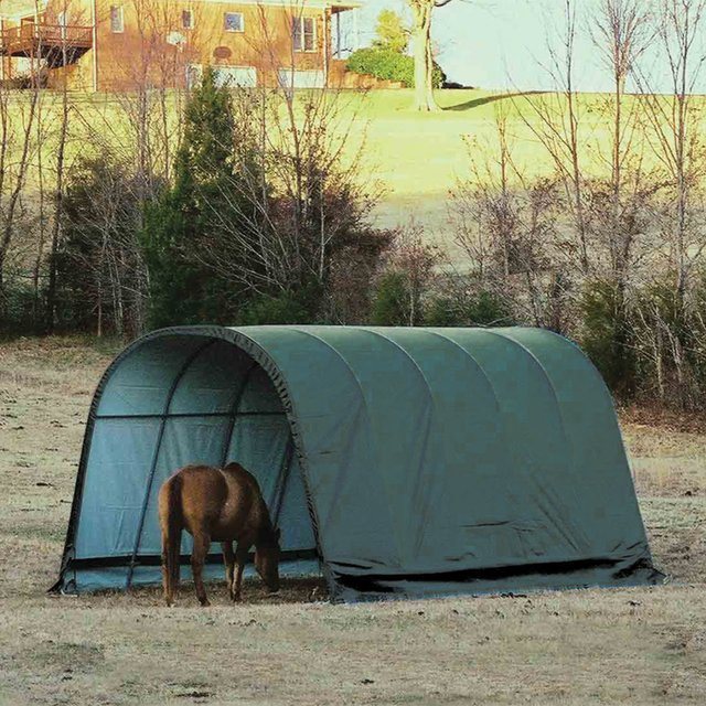 ShelterLogic Weidezelt Run-In-Shed mit Runddach, grün, B/T/H: 400 x 610 x 300 cm - Bild 2