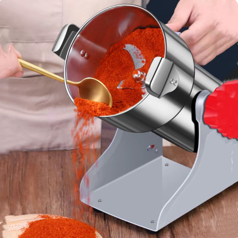 SUSWEETLIFE Getreidemühle aus Edelstahl in Silber für Kaffee, Gewürze, Kräuter und Trockenfutter, 220V Mahlmaschine für den Heimgebrauch - Bild 3
