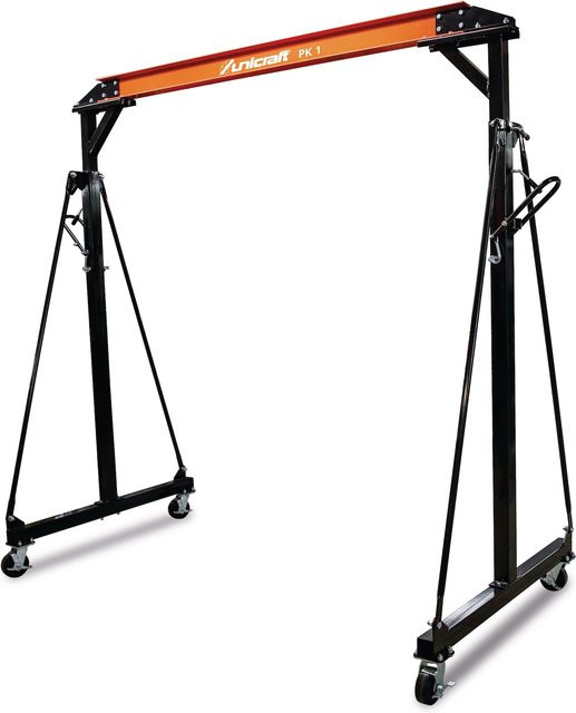 Unicraft Mobiler Portalkran PK 1 in Schwarz mit 1 t Tragkraft und einer Hubhöhe von 2200 mm bis 3600 mm - Bild 1