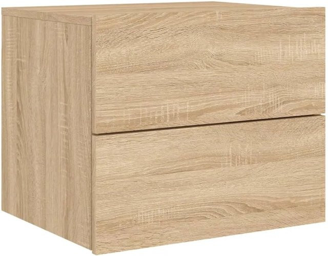 vidaXL Wand-Nachttisch mit integrierter LED-Beleuchtung in Sonoma-Eiche, modern, B/T/H: 39,0 x 39,0 x 41,0 cm - Bild 1