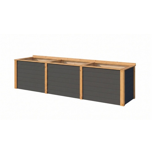 WEKA Hochbeet Killarney aus Fichte, rechteckig, lasiert, Anthrazit-Schwarz, Breite: 300 cm - Bild 1