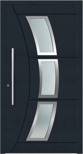 KNOCK Aluminium-Haustür Terra Nova in Anthrazit Grau mit Glaseinsatz und RC2 Schutz - Bild 1