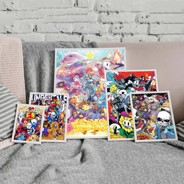 Vintage Undertale Poster von Potdemiel in Multicolor als Wandaufkleber auf Whitepaper - Bild 1