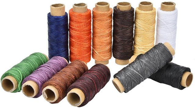 Shoemst Gewachstes Nähgarn 150D für Lederhandwerk in 12 Farben, 50 Meter Rolle - Bild 1