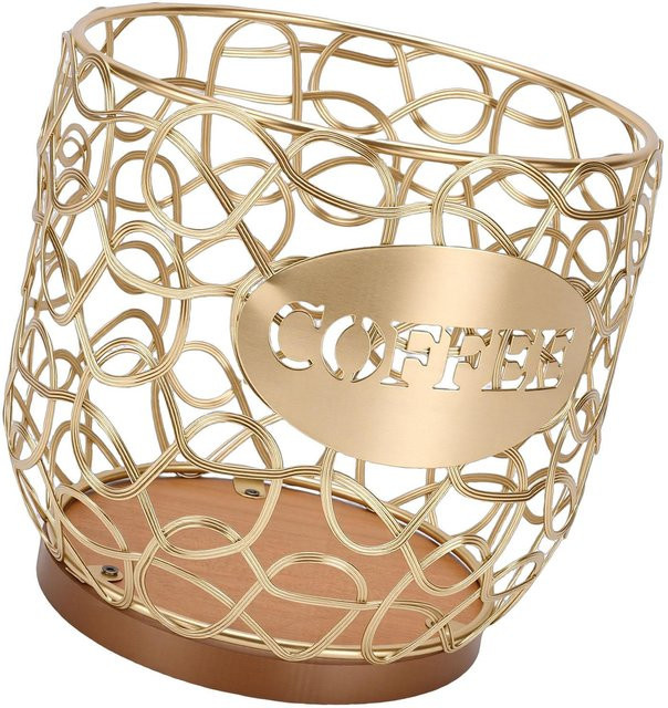 Neoglint Kaffeekapselhalter mit Holzsockel in Beige und Gold - Bild 1