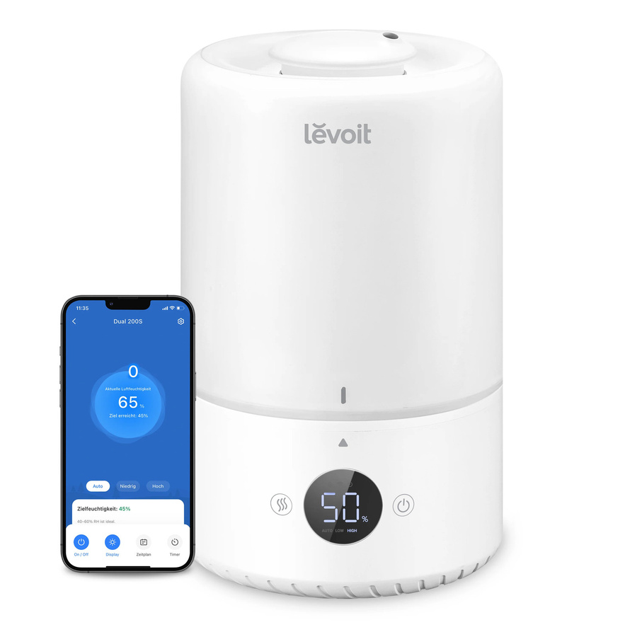 Levoit Dual 200S Ultraschall Luftbefeuchter mit App-Steuerung und Smart Home Integration in Weiß - Bild 1
