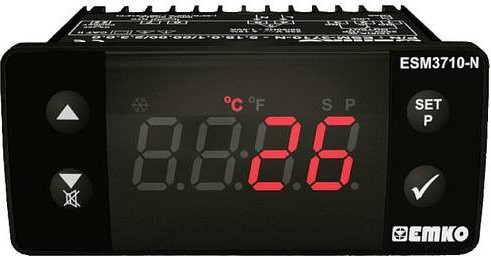 Emko ESM-3710-N 2-Punkt-Regler Temperaturregler PTC -50 bis 150°C Relais 16A, Schwarz, B/T/H: 71 x 76 x 34,5 mm - Bild 1