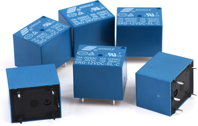 10 Stück Leistungsrelais SRD-250VAC 10A 5PIN in Blau für DC 5V 12V 24V - Bild 1