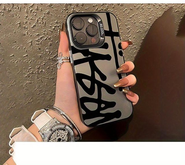 Sturzfestes iPhone Handycase mit kreativem Muster in Schwarz von mart174 für iPhone 16 15 14 13 12 11 Pro Max Plus - Bild 1