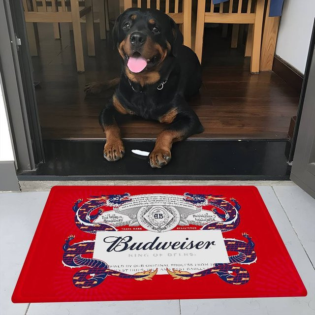 Miniso Budweiser Fußmatte rutschfest in Rot, B/B: 50 x 80 cm - Bild 1