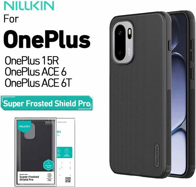 Nillkin Super Frosted Shield Pro Handyhülle für OnePlus 15R ACE 6 ACE 6T in Schwarz und Transparent, stoßfeste Rückseite aus PC und TPU mit Anti-Fingerabdruck-Schutz - Bild 1