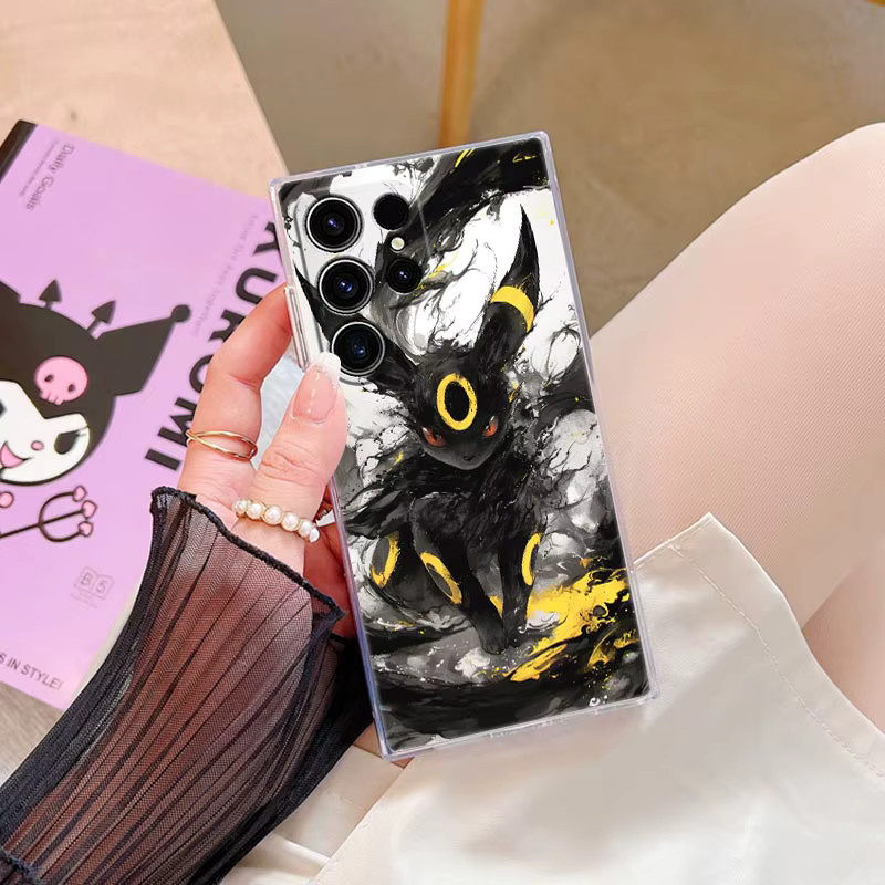 Transparente Handyhülle mit Pokemon Umbreon und Gengar Motiv für Samsung Galaxy S25 S24 S23 S22 S21 S20 Ultra Plus FE A56 A36 A17 A07 - Bild 2