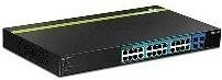 TRENDnet TPE-2840WS Web Smart PoE+ Switch mit 28 Ports, 4 x Gigabit PoE+, 20 x Gigabit PoE und 4 x SFP, Schwarz - Bild 1