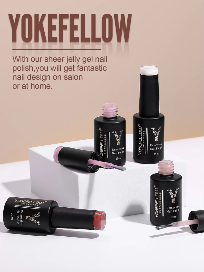 YOKEFELLOW Jelly Rose Quartz Gel-Nagellack, 10 ml, rosa, glänzend - Bild 2