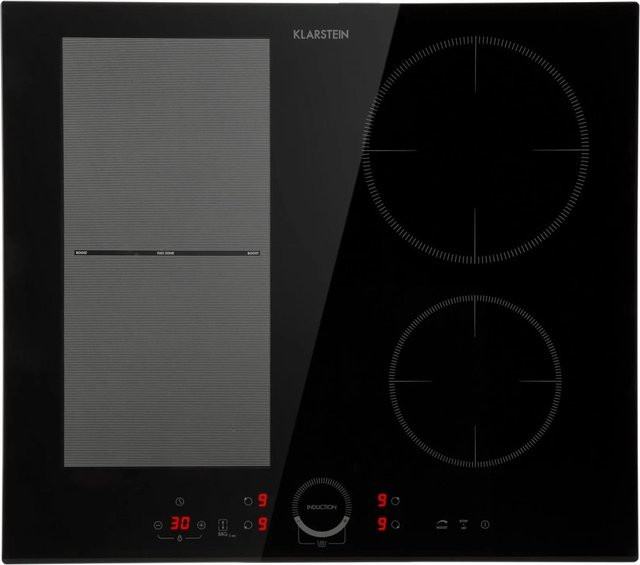 Klarstein Delicatessa 60 Hybrid Einbaukochfeld Induktion mit 4 Zonen, Schwarz, Glas - Bild 1