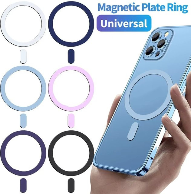 5er Set KAFNHCKA Magnetische Ringe für MagSafe Metall Aufkleber in Purple für iPhone 16 und 15 zur Nutzung mit drahtlosen Ladegeräten - Bild 1