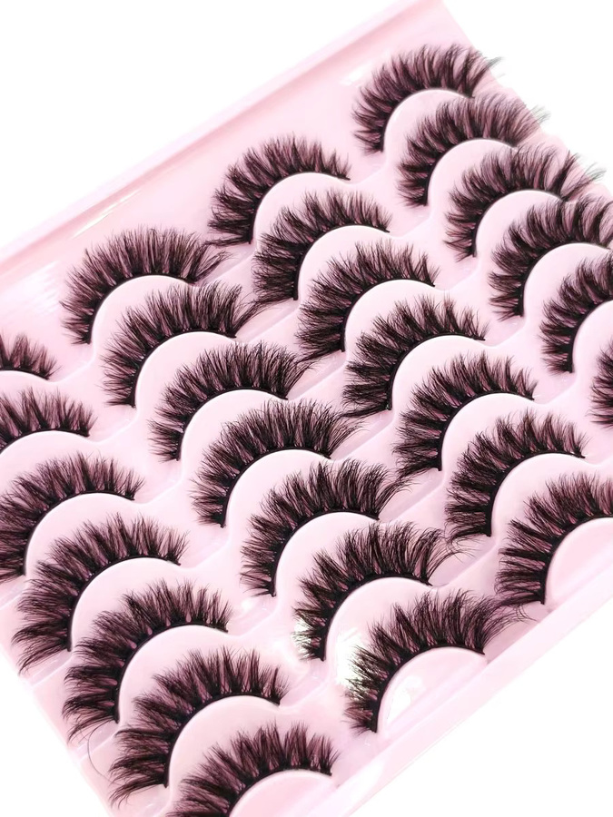 HBZGTLAD Falsche Wimpern, 14-Doppel-Nervwimpern, russische Locken - Bild 6