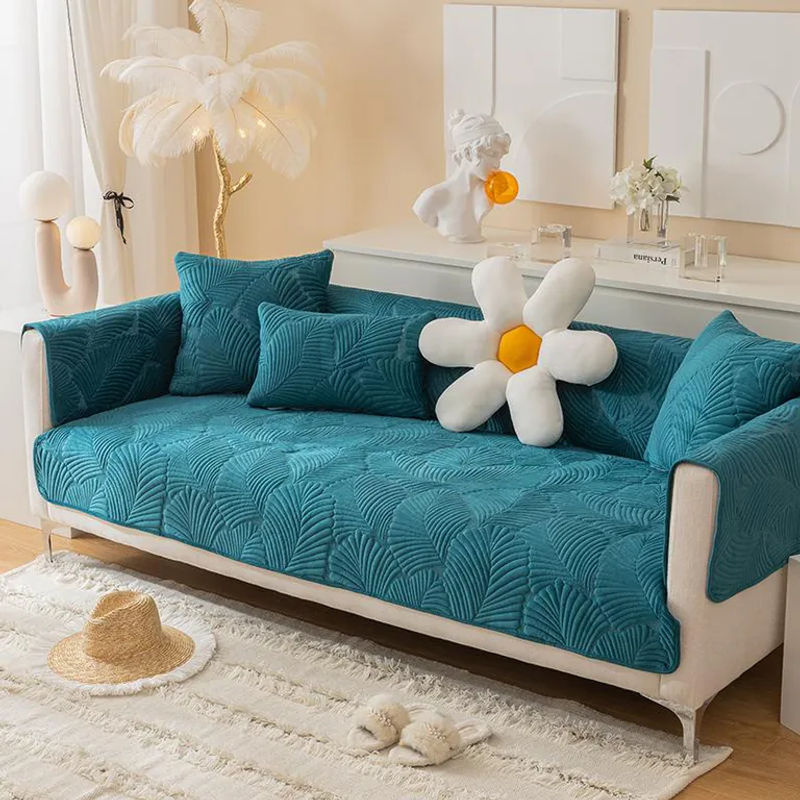 FebEr Jacquard-Sofabezug in Gelb, rutschfeste Decke aus Baumwolle und Polyester, Breite: 70 cm, Länge: 120 cm - Bild 5