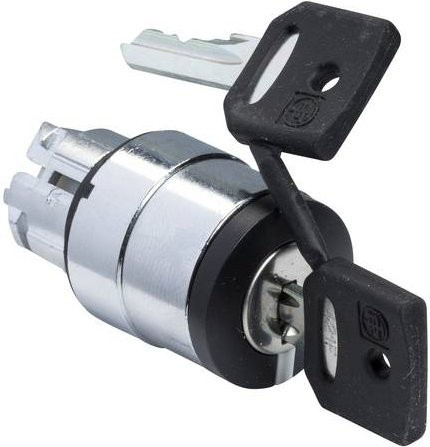 Schneider Electric ZB4BG02K421E Schlüsselschalter-Frontelement in Schwarz und Silber aus Metall - Bild 1