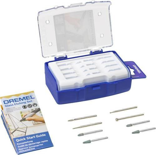 Dremel Glasgravurset 682 in Blau, 8-teiliges Zubehörset für Rotationswerkzeuge - Bild 1