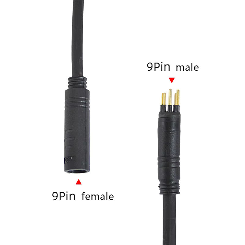 JINHF E-Bike Motor Kabelverlängerung 9-polig M6/M10 Buchse zu Stecker in Schwarz - Bild 1