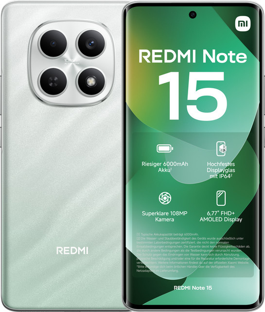 Xiaomi Redmi Note 15 4G Smartphone Forest Green 6GB RAM 128GB Speicher - Bild 1