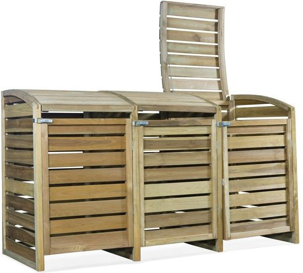 Intergard Mülltonnenbox aus Kiefernholz in Braun B/T/H: 225 x 90 x 120 cm - Bild 1