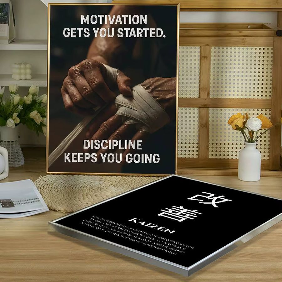 Minimalistische selbstklebende Wandaufkleber mit motivierenden Zitaten in Schwarz, wasserfeste Papieraufkleber für Kaffeehaus und Zimmer - Bild 5