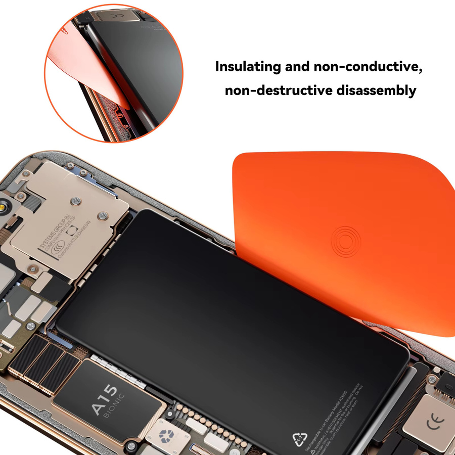 Welsolo 7-in-1 Handy-Reparatur-Werkzeugset mit Hebelwerkzeugen und Flasche in Orange für die Bildschirmöffnung und Batterieentfernung - Bild 4
