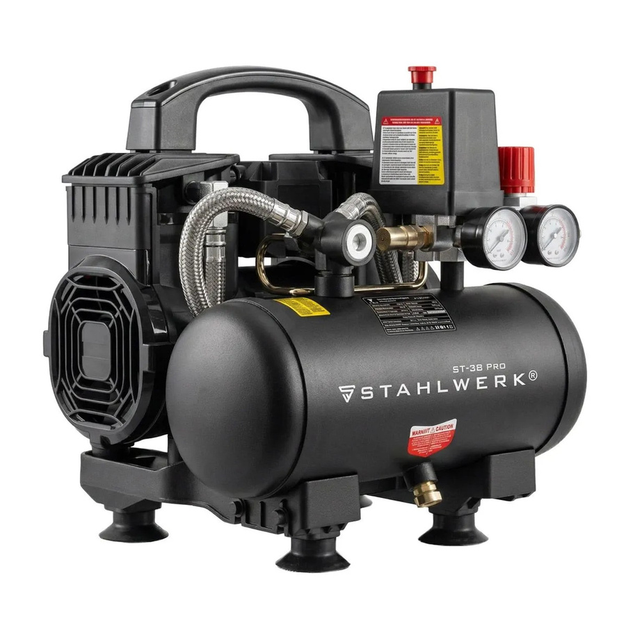 Stahlwerk Druckluftkompressor in Schwarz mit 8 Bar, 3 l Kesselvolumen und 1,60 PS (1,18 kW) - Bild 2