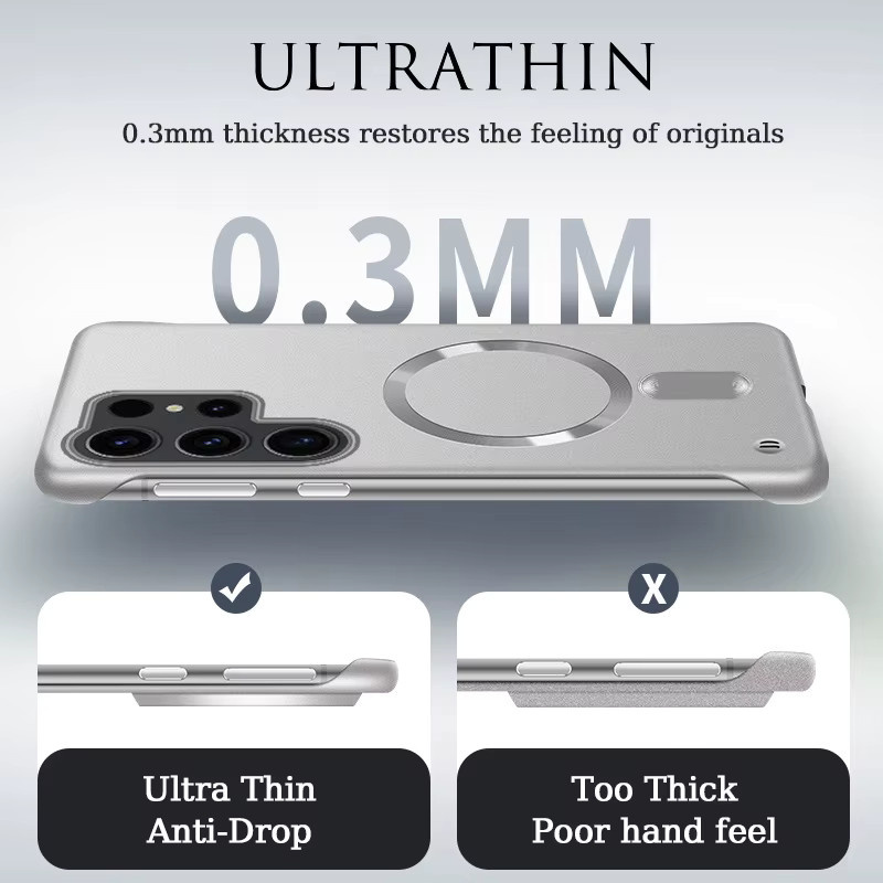 Rahmenlose magnetische Handyhülle für Samsung Galaxy S25 S24 S23 S22 S21 sowie A55 A56 A57 und Note 20 Ultra mit MagSafe Kompatibilität in Rot - Bild 4