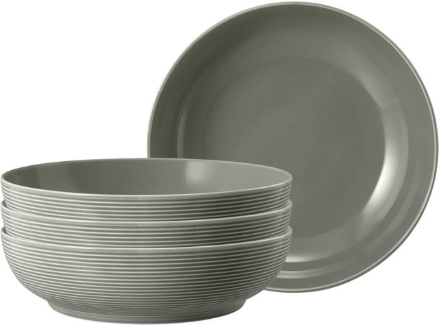 Seltmann Weiden Foodbowls Beat Color Glaze Salatbowls aus Porzellan Grau Durchmesser: 25,5 cm 4er Set - Bild 1
