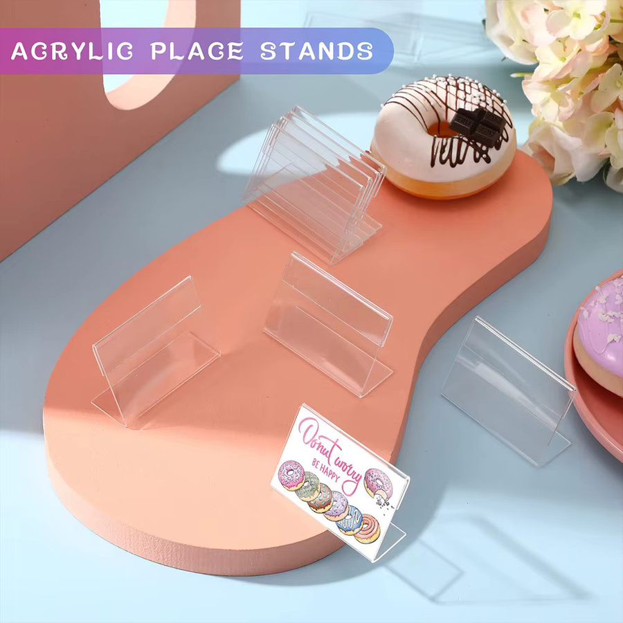 40er Set Mini Acryl Visitenkartenhalter und Etikettenständer in Transparent - Bild 2