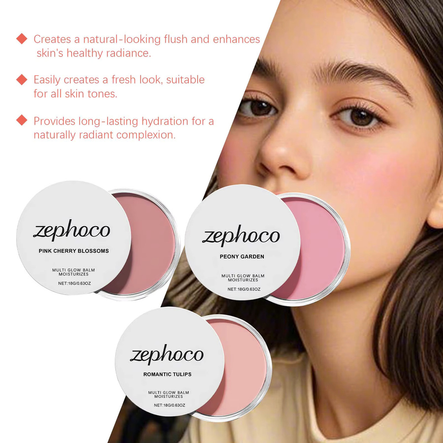 Zephoco Kirschblüten-Creme-Rouge mit natürlichem Glanz - Bild 5